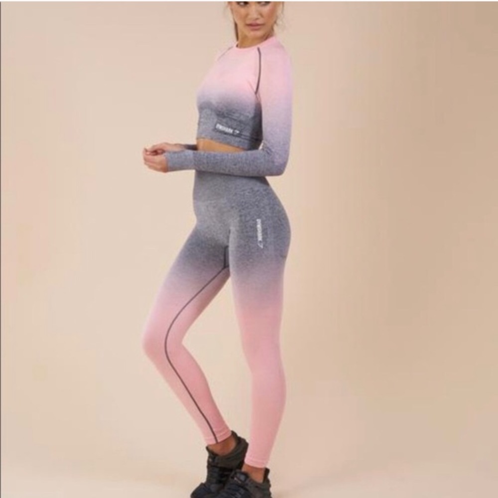 Gymshark Pink/Grey ombré leggings